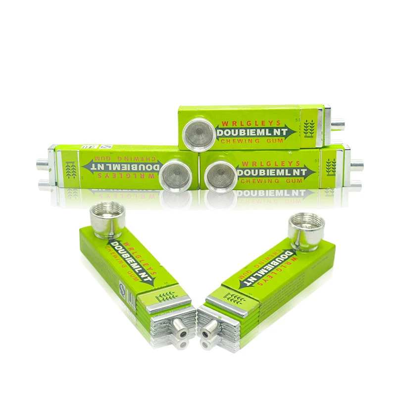 Chewing Gum Shape Weed Metal Smoking Pipe Rasta Novelty Creative Mouthpiece Alloy tobacco Novelty Items Gift Herb Tobacco Pipe