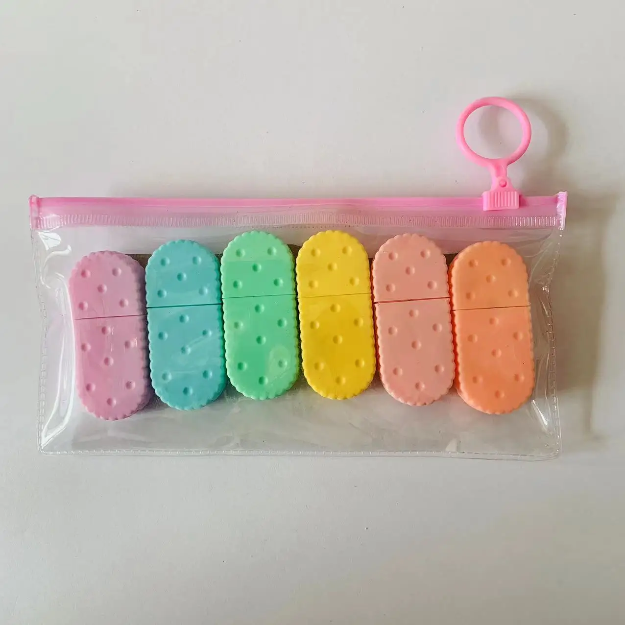 B&X New Design Cookie Shaped Multicolor Highlighters Pack Highlighter Marker Pen Quick Dry