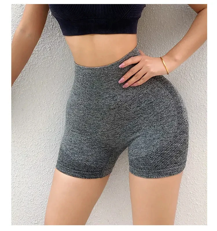 Women Seamless Sports Yoga Shorts Jogging Fitness High Waist Push Up Gym Short Pants Lightweight Running Yoga Legging Shorts