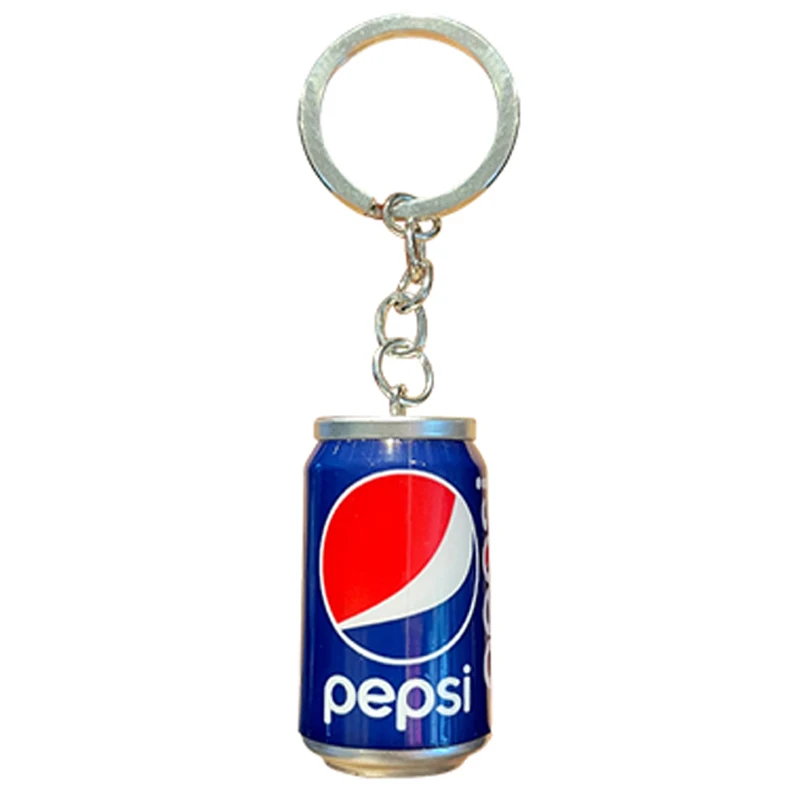 Custom Simulation plastic bottles Drink can Keychain cheap promotional gift toys products novelty small souvenir for kids