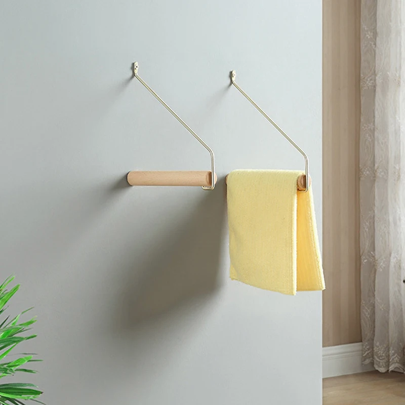 Modern Copper wooden Metal Entryway Wall Coat Tree small Holder Vertical Plate Wall Mountable Clothes Hanger Drying Rack Stand