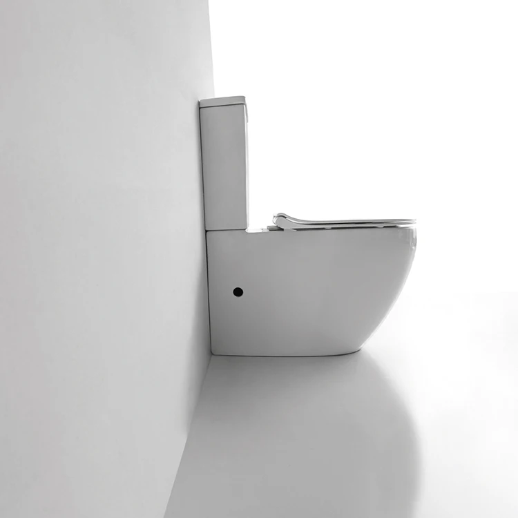 European design ceramic wc soft-closing seat toilette sanitary bathroom toilets rimless wc closet floor mounted two piece toilet