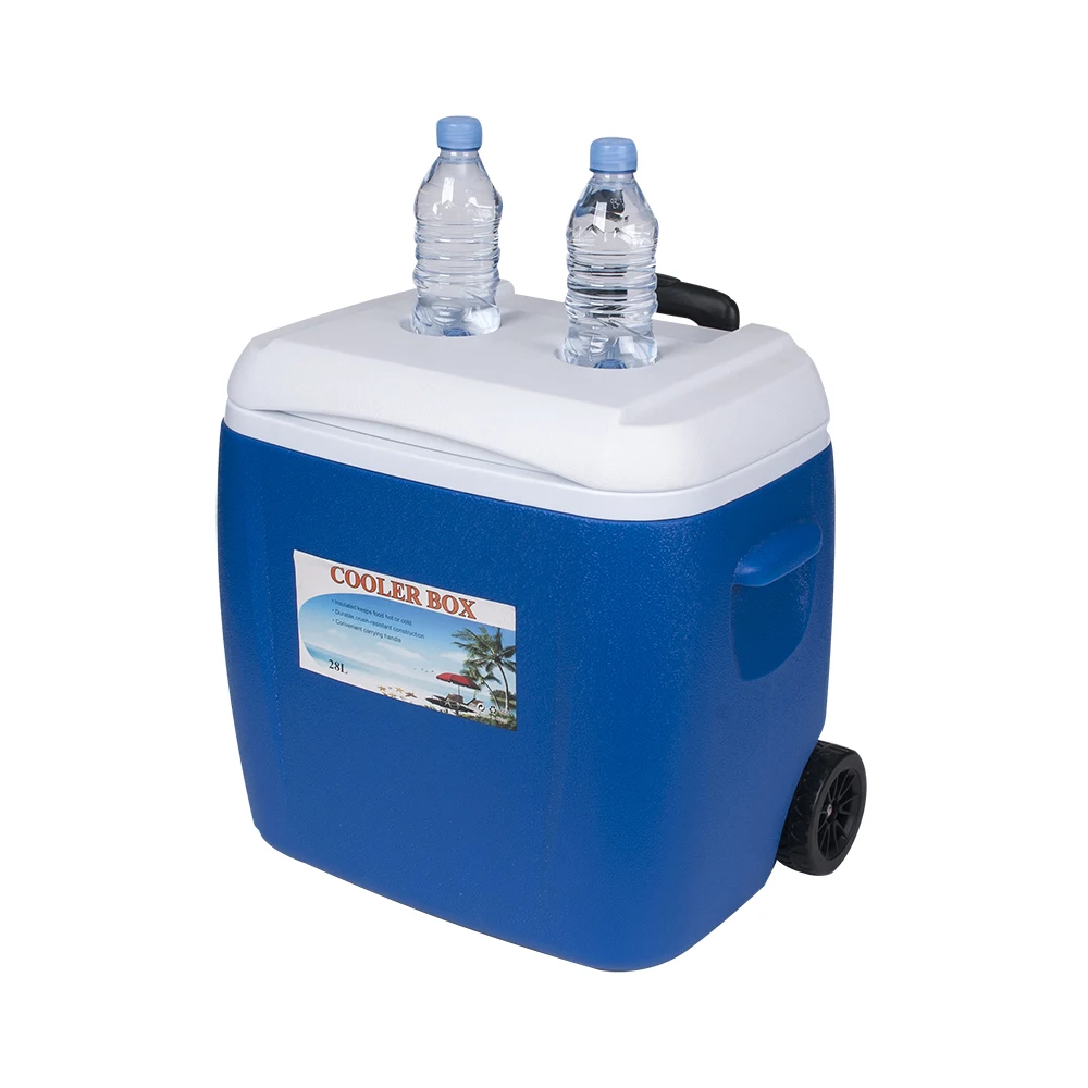 Easy Travel Outdoor Portable Mini Ice Chest Cooler Box Insulated Storage Wheeled Cooler Box with Carrying Handle