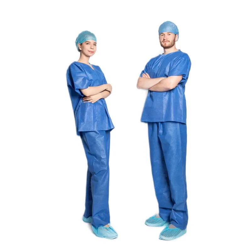 Customized Nursing Disposable Scrubs Suit Medical Nonwoven Scrub Suit PP SMS Hospital Uniforms