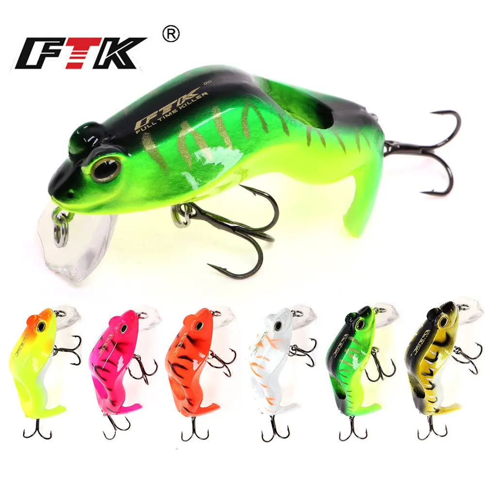 FTK HF-002 Whosale 7.3CM 15G Frog Fishing Lures Bait Frog Lures For Bass Trout Salmon
