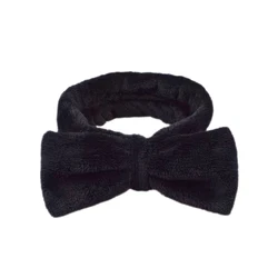 Customized Solid Color Fluffy Elastic Princess Bow Headbands For Washing Face