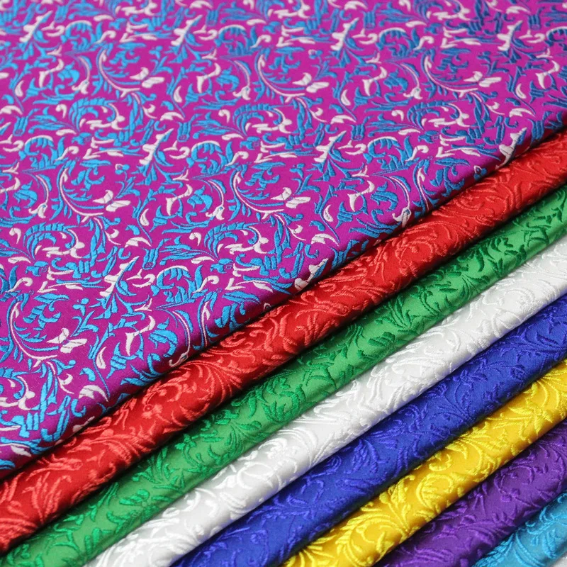 Wholesale satin costume materials Chinese brocade jacquard fabric for making cheongsam kimono