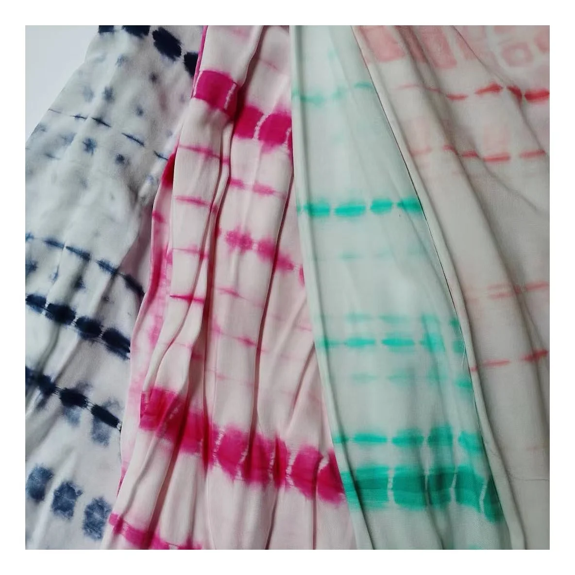 2022 trends woven sustainable tie dyed rayon challis print fashion fabric