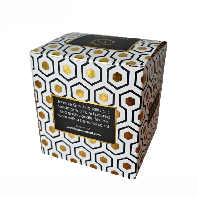 Luxury Design With All Around Gold Foil Stamped and Special Effect Appearance Luxury Candle Box