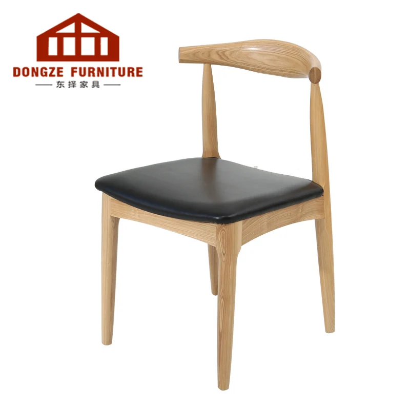 Оптовая продажа обеденный стул из полиуретана с мягкой обивкой твердого дуба