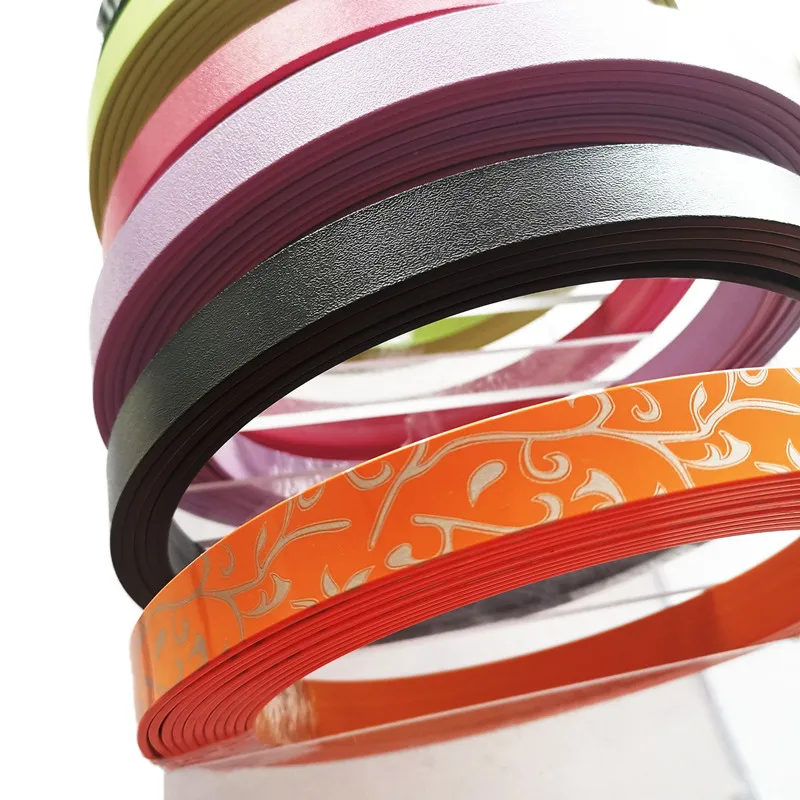 China Manufacturer White With Textured Desk Paper Wood Edge Tape Band PVC Edge Banding For Furniture