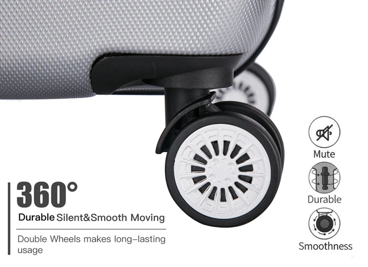 Factory ABS Travel Luggage Bag 2 PCS Trolley Luggage Set With Cosmetic Handbag