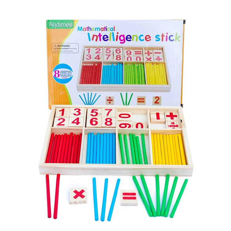 Оптовая продажа, Детская математическая игрушка, учебные пособия по методу Монтессори, радужные цифры, стержни, строительные блоки, игрушки для укладки