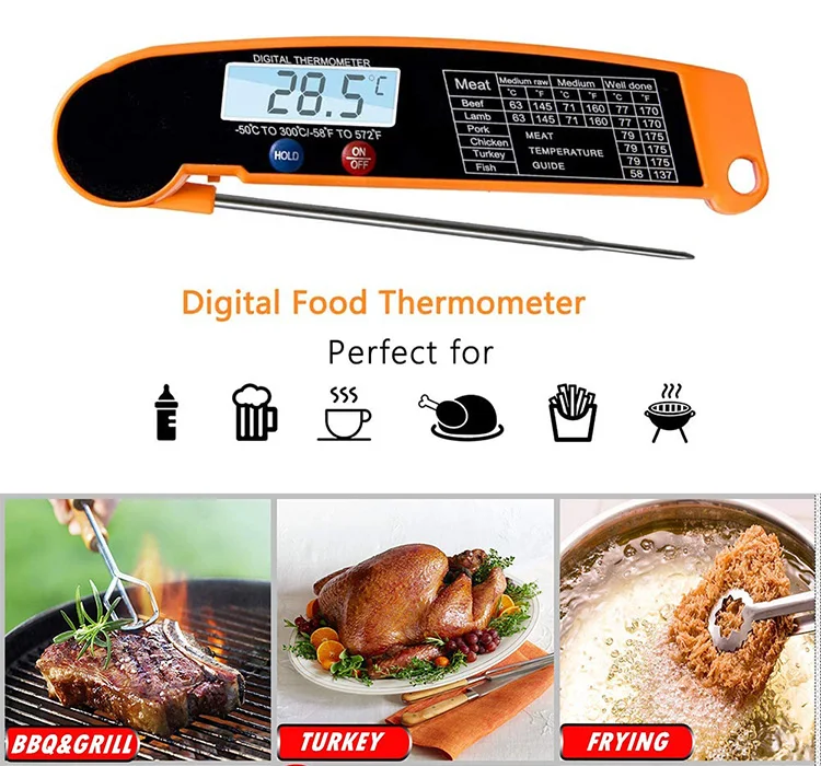 Electronic Household Folding Temperature Probe Instant Read Digital BBQ Meat grill Cooking Kitchen Food Thermometer