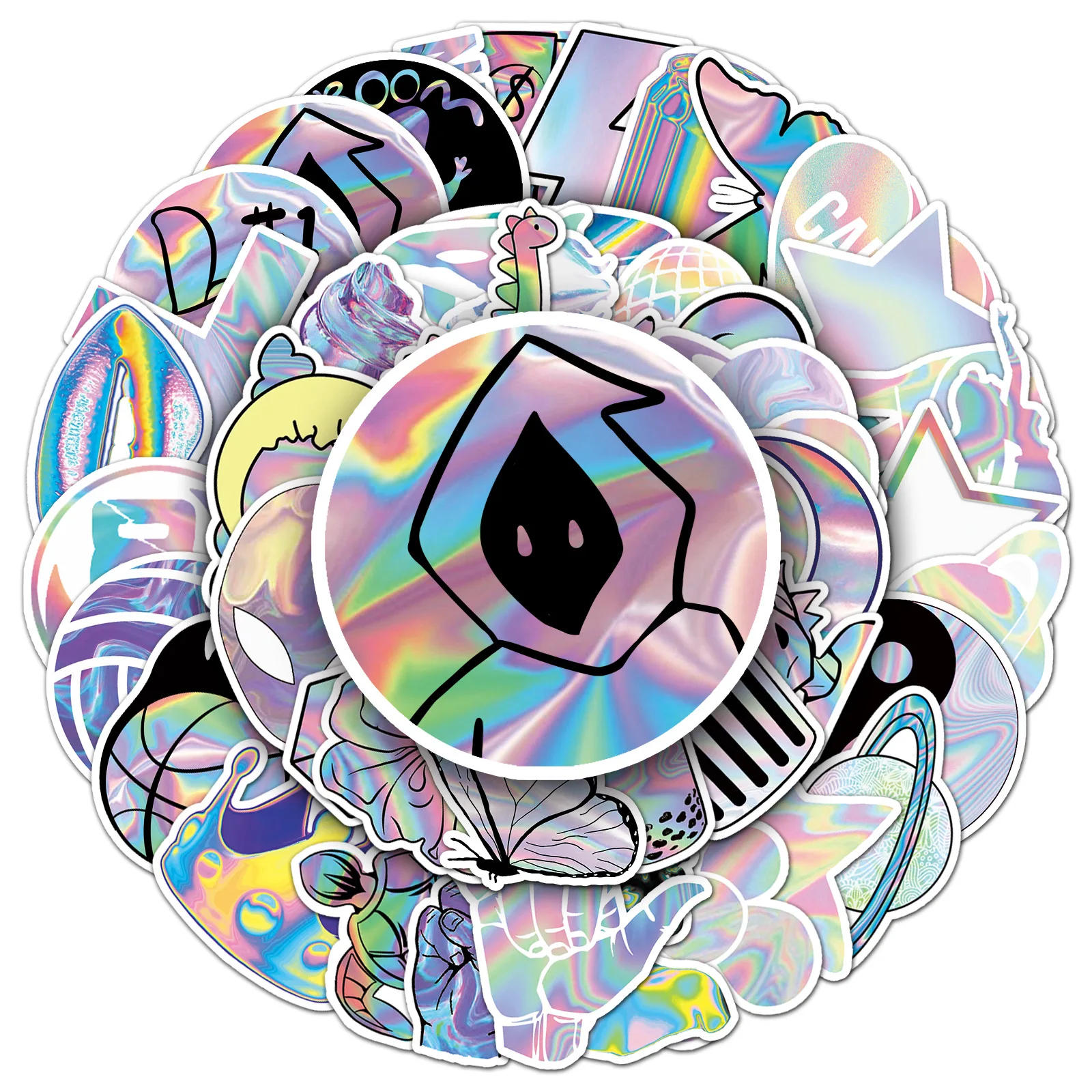 Holographic laser graffiti waterproof foreign trade wholesale decorative motorcycle luggage creative stickers