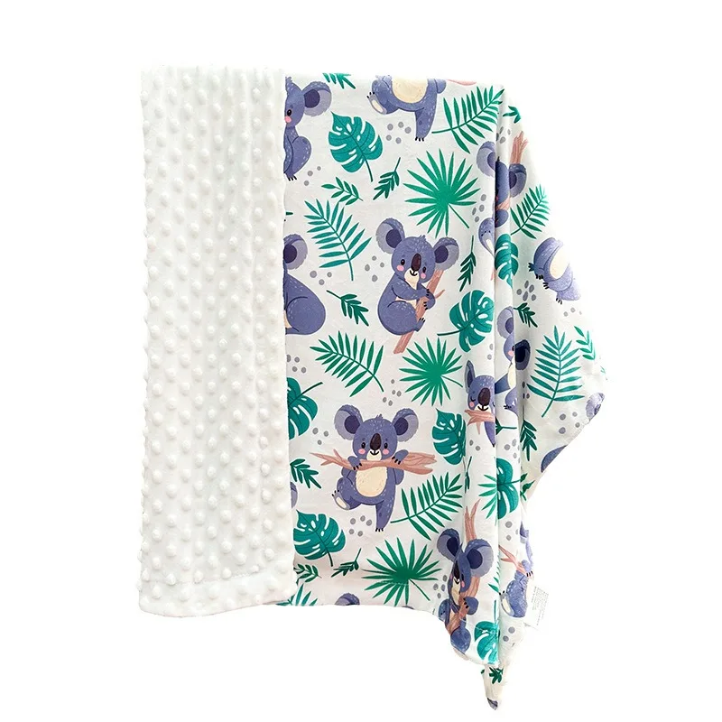 Wholesale 100% Polyester Cozy Smooth Plush Double Sided Flannel Fleece Custom Cow Print Rotary Screen Print Soft Blanket