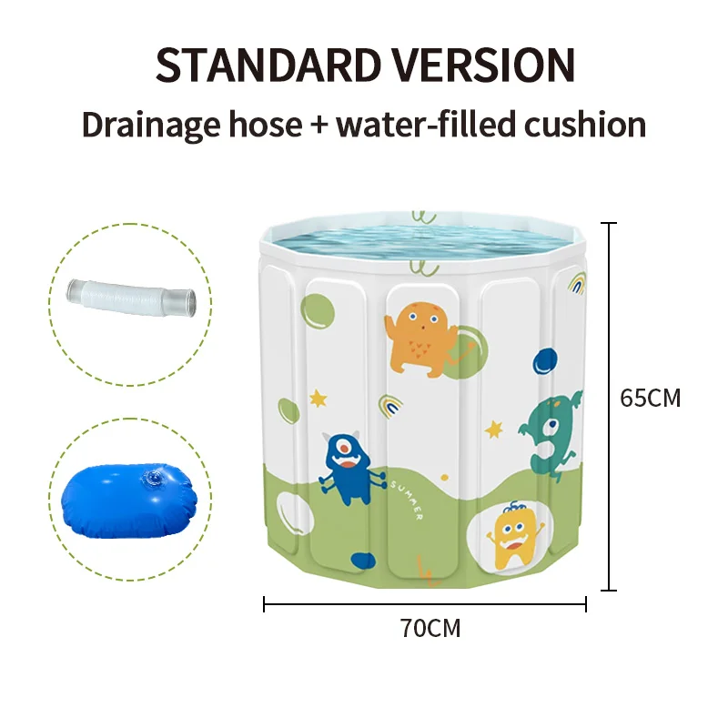 Foldable bathtub with modular stabilizing structure Practical bathtub Thick Quick-drying material Suitable for kids and adults