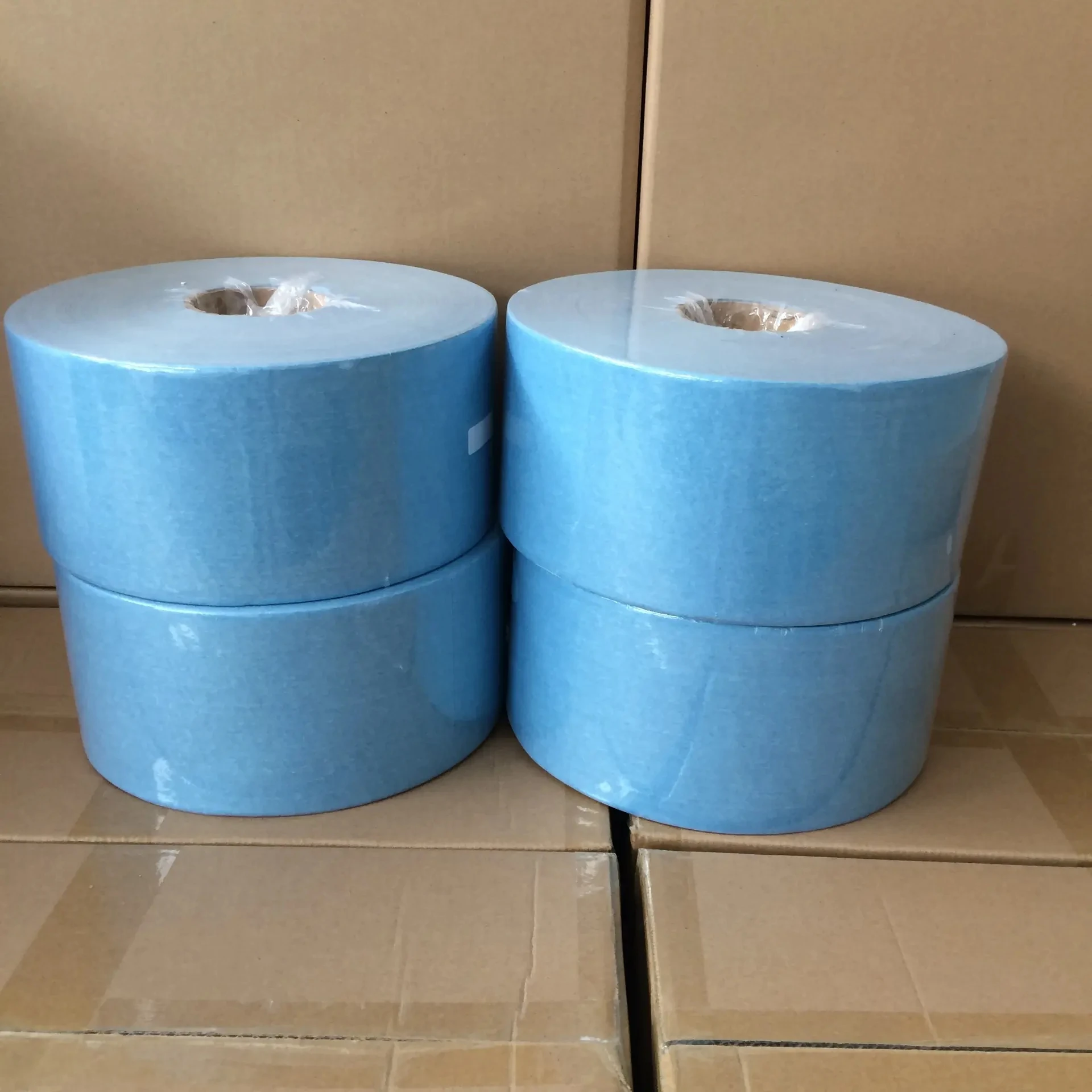 Woodpulp polyester Nonwoven roll Industrial wipes machine or car multi-purpose  cleaning wipes