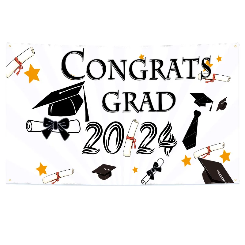 High Quality Graduation Party Supplies Decoration flag Banner flags with logo custom print
