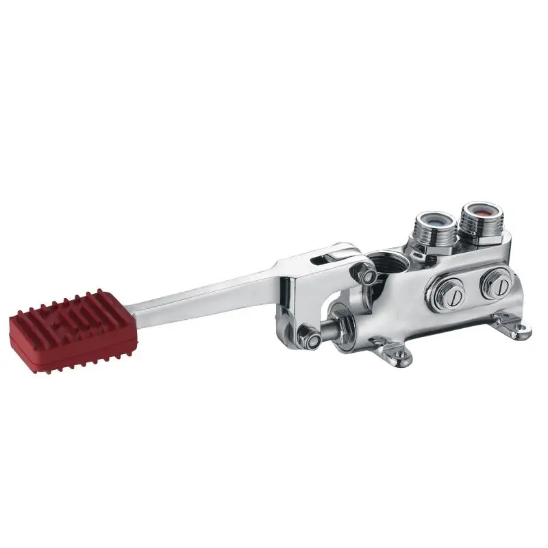 Automatic water mixing  Toilet Bathroom  Brass faucet valve Touchless Pedal flusher chromed finished