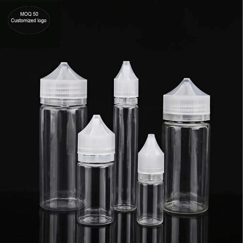 
free shipping 10ml 15ml 30ml 50ml 60ml 100ml 120ml E Liquid Dropper Bottles white cap PET material Empty Plastic Squeezable Eye 
