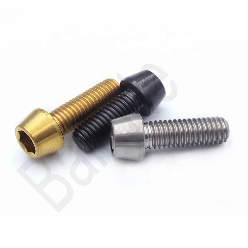 Factory Directly Supply Titanium Hexagon Socket Taper Head Bolts DIN912 M5 M6 M8 M10 Bicycle Parts