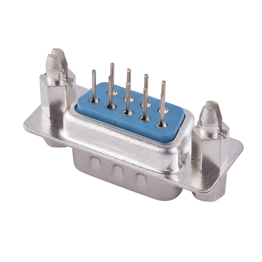 D-SUB VGA 9pin Male Connector PCB Mounted Straight DP 9p VGA Male Connector With Screw Video Socket