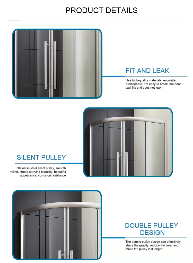 Customized Good Quality Simple Freestanding Rectangle Bathroom Waterproof Aluminum Framed Tempered Glass Shower Enclosure