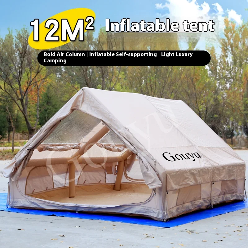 12 square Meters Inflatable Tent Outdoor Camping Folding Portable Cabin Thickened Rain Camping Overnight Equipment