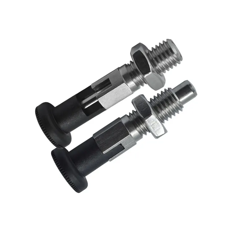 High Quality Long Knob Retractable Stainless Steel Spring Plunger Index Plunger With Lock Nut