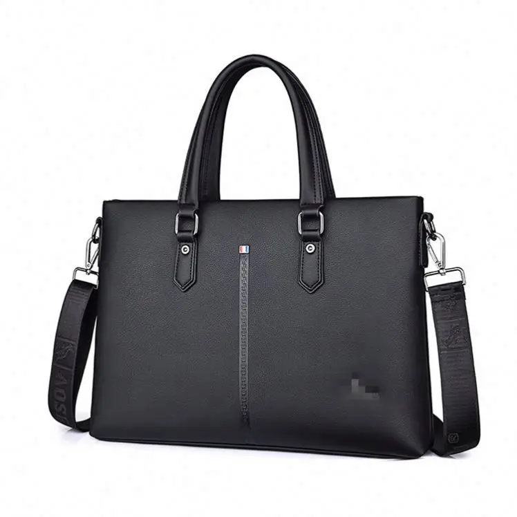 Free Sample fashionable styles black cowhide computer student laptop bag 15.6 inch women