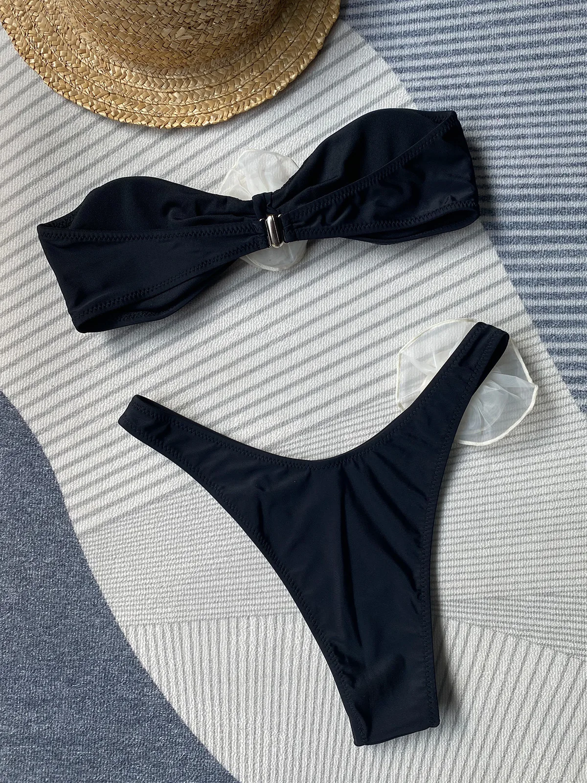 JSN Striped Women Swimsuits 2023 Female Swimwear Bikini Set Brazilian Biquini Bandeau Swimming Suit Micro Bikini