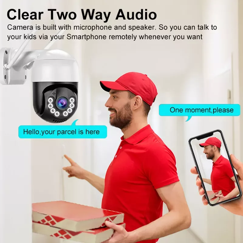 Hongnaer 1080P 2MP IP Kit Wireless Security Cam Smartphone Wifi Nvr iCsee PTZ Color Night Vision Outdoor Cctv Camera Kits