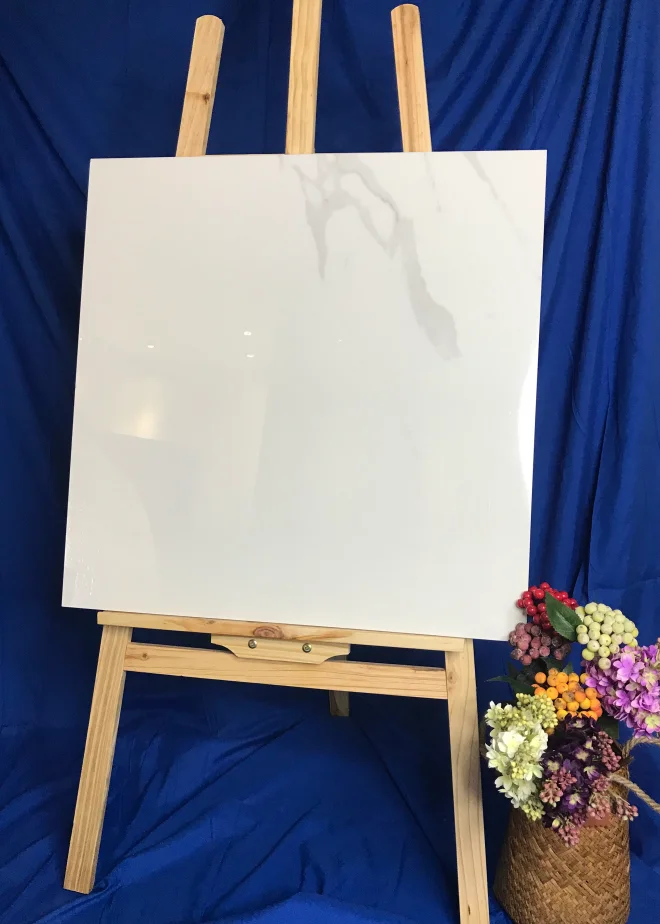 Foshan Fatong Calacatta Porcelain Floor Tile White Marble Look Ceramic 600X600mm Tiles For Living Room