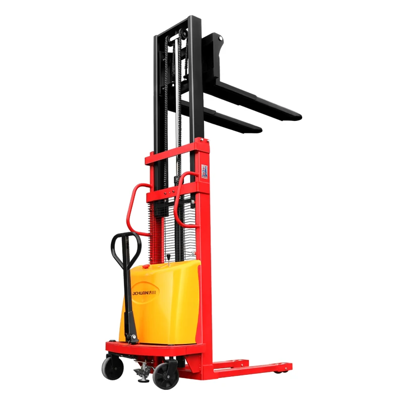 Capacity 1500kg Super Battery Life Charging Type Semi Electric Pallet Stacker with Abrupt Stop Switch