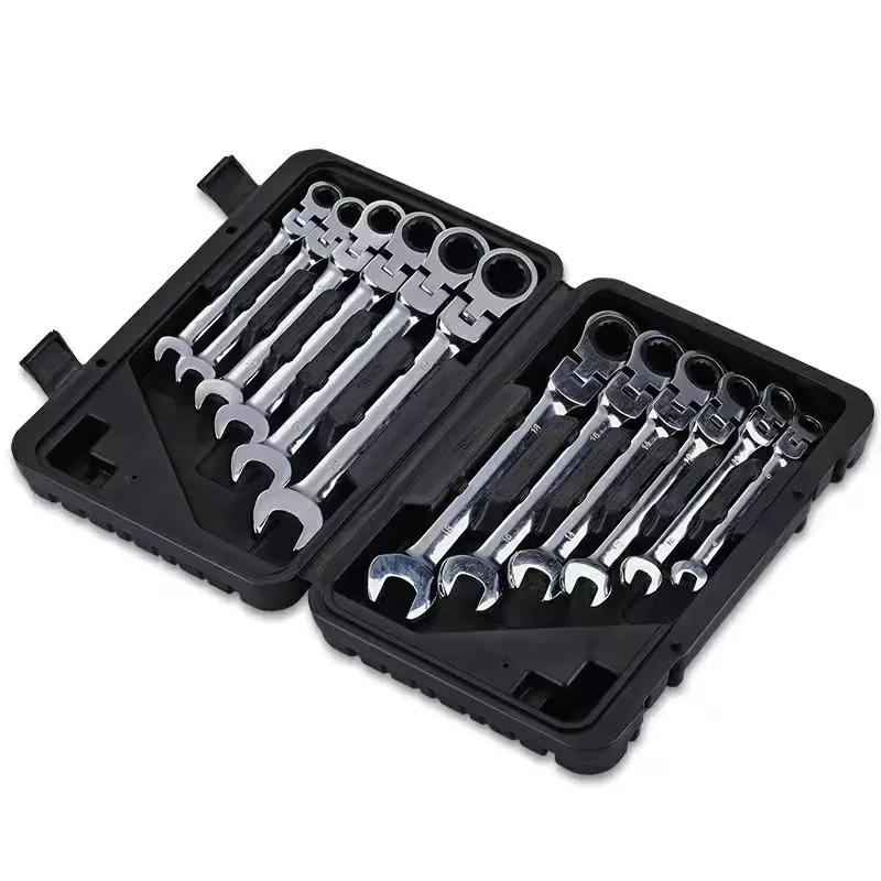 Customized OEM Mini Multi Sizes Chrome Vanadium Steel Combination Ratchet Spanner Wrenches Set