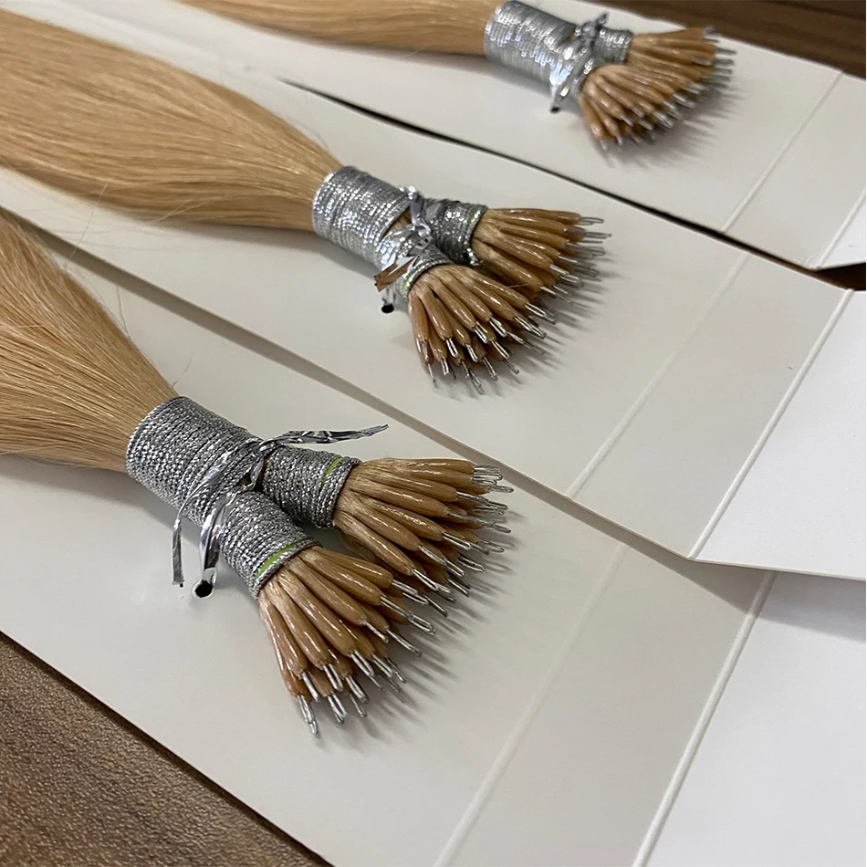 100% Human Hair Extensions Virgin Cambodian Nano Micro Rings Tangle Free Remy Loop Nano-ring Hair Extensions