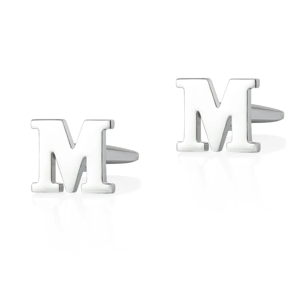  Majuscule A-Z посеребренные медные буквы алфавита запонки оптом