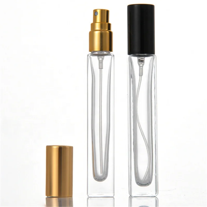 Thick Bottom Vintage 10ml Mini Round Square Clear Refillable Perfume Glass Bottle Skincare Packaging Bottles
