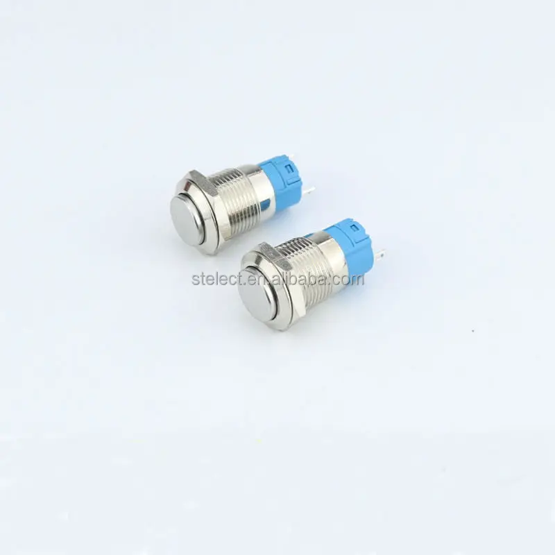 16MM Flat lock/reset momentary metal push button switch for Car toy start industrial push button switches (1600329426917)