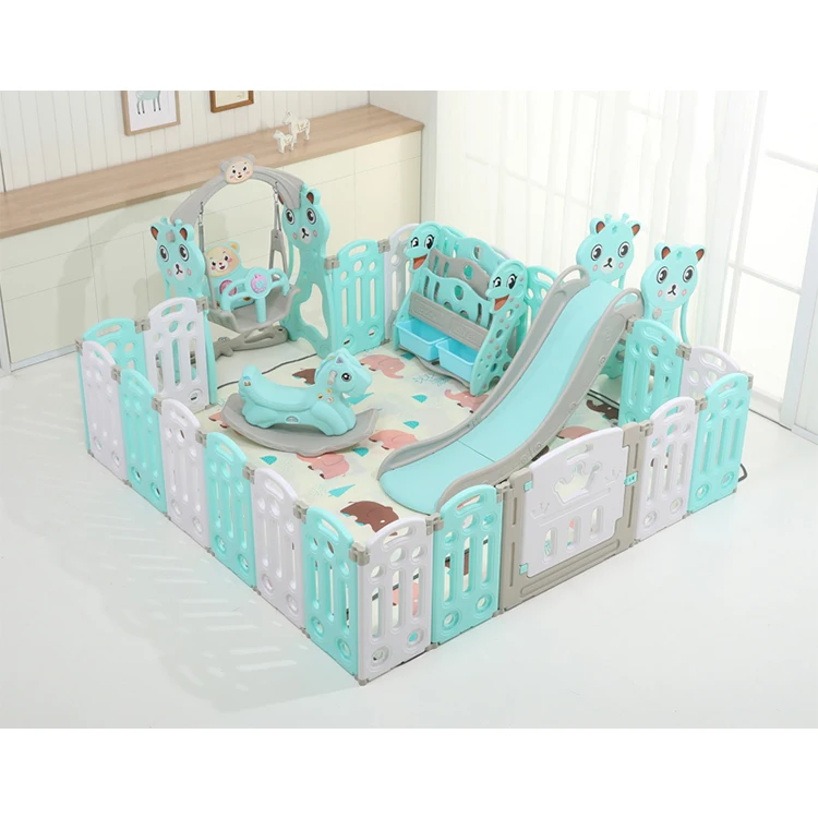 
Hot sale kindergarten kids plastic folding playpen indoor baby play area plastic fence for sale 