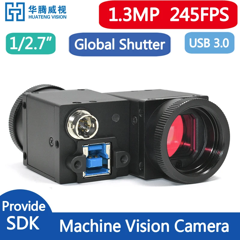 High Speed USB3.0 Industrial Digital Camera 1.3MP Color Global Shutter With SDK Machine Vision Support OpenCV And Python 240FPS