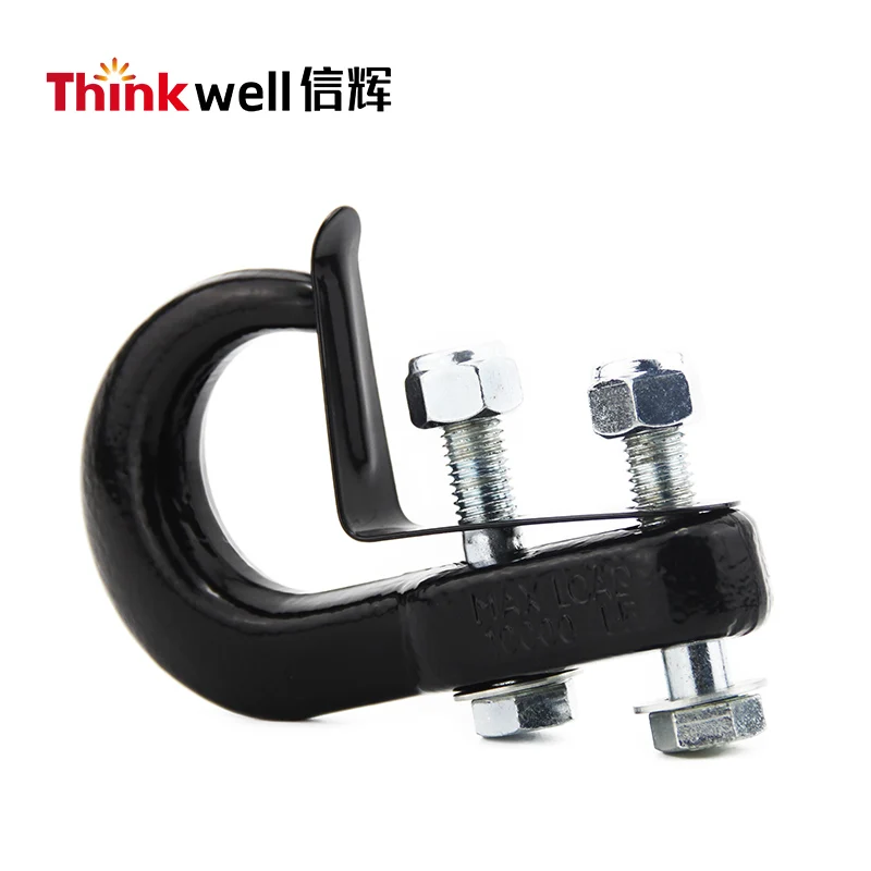 Универсальный кованый тягач для тягача, передний бампер с черным буксировочным крюком, грузовик для автомобиля