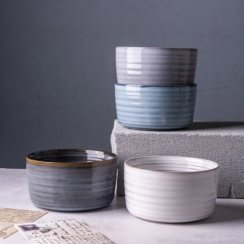 Лидер продаж на Amazon, синяя керамическая миска для собак с реактивной глазурью, керамическая миска для домашних животных