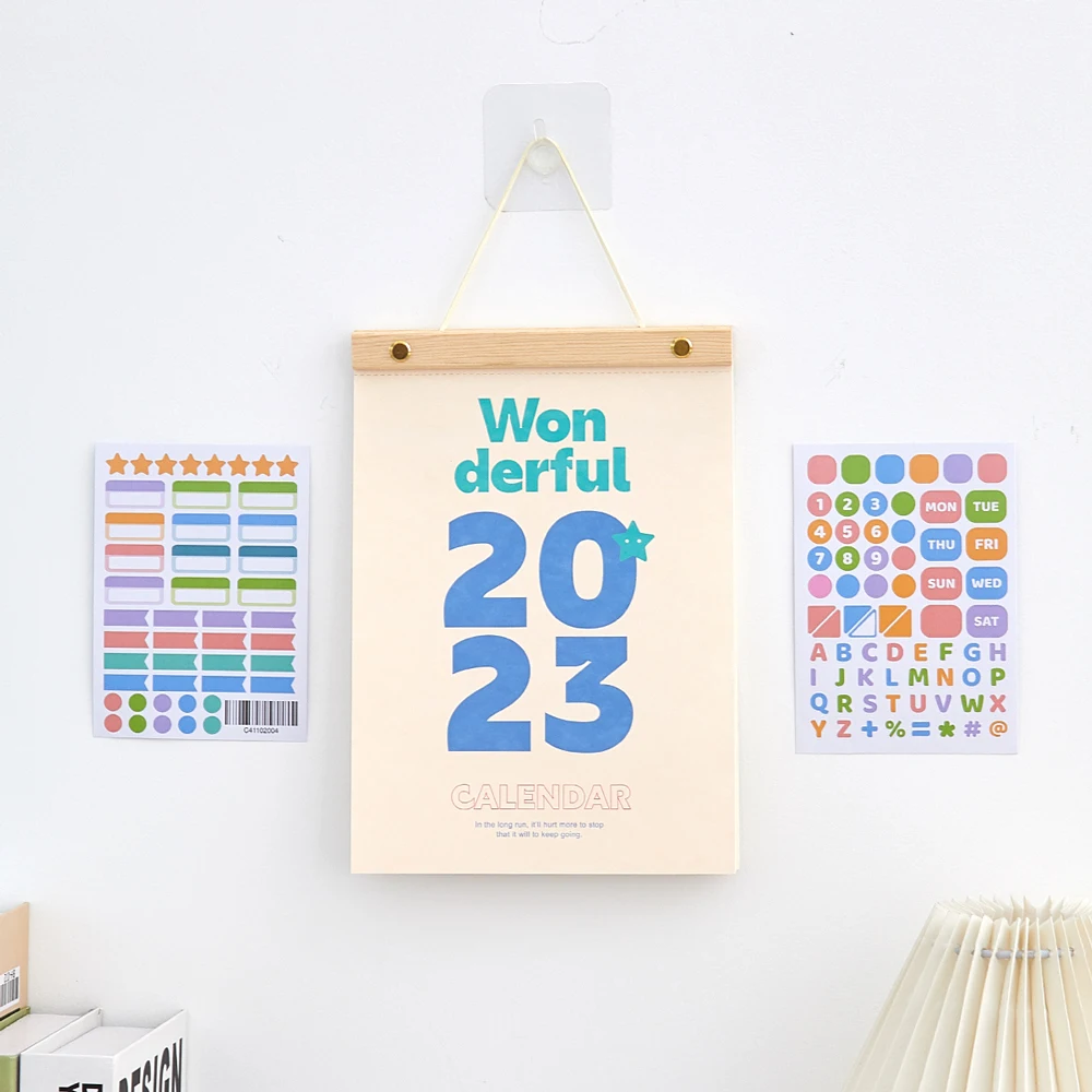 Simple 2023 Hanging Calendar Printing Daily Custom Planner Monthly B5 Wall Wood Calendars