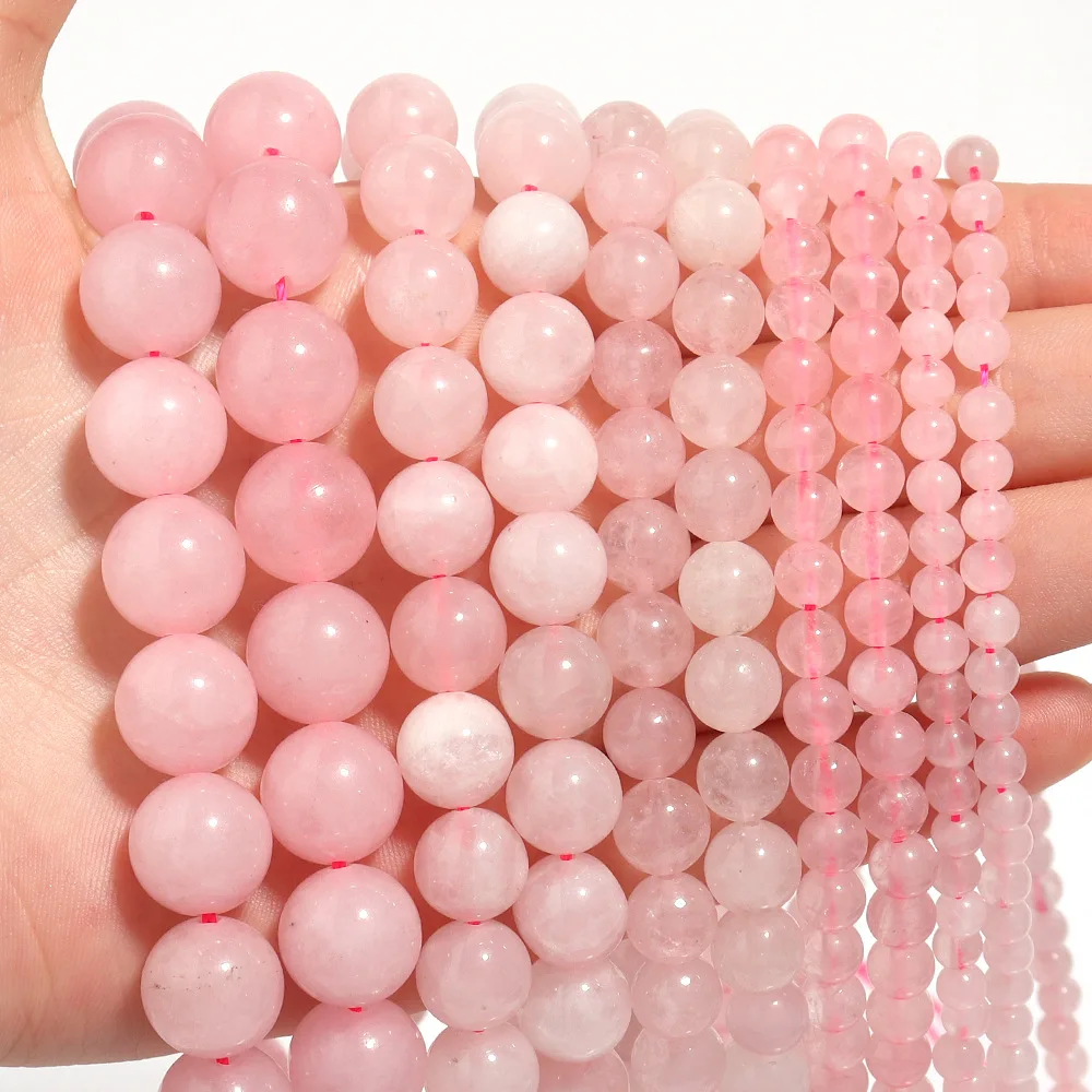 2024 Wholesale Natural Loose Stone Various Size Rose Quartz Stones Gemstone Bead Strand