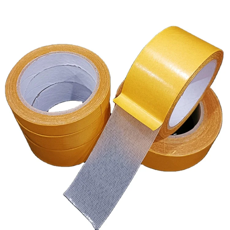 Double side cloth tape multi use carpet binding tape double sided fiber mesh tape