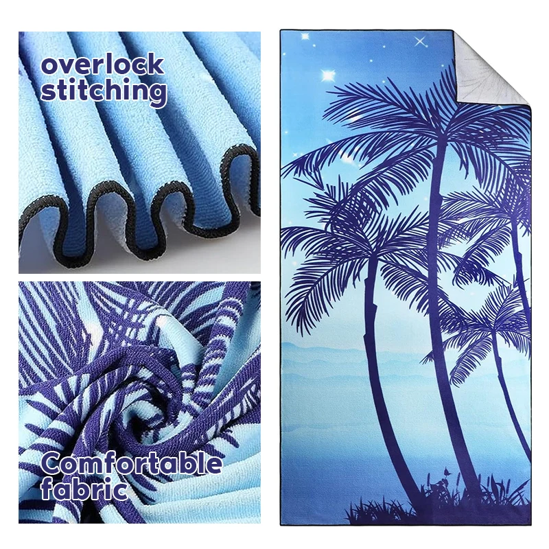 Легкий Рециркулированный Большой Принт из микрофибры замша оптом без песка на заказ пляжное