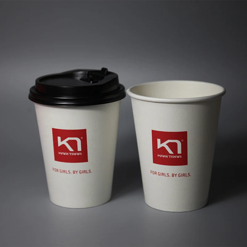 Disposable Double Wall Custom Logo Printed Paper Cups Plastic Free 12 oz biodegradable coffee cups paper cup