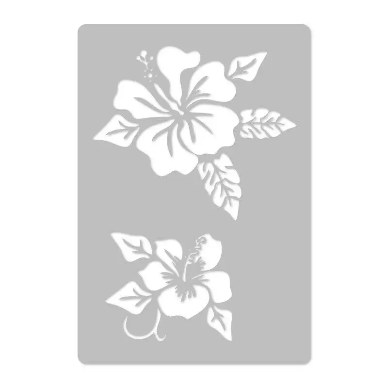 Plastic reusable template Leaf Flower Design For Wall Home Decoration DIY Drawing Stencil